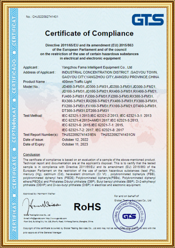 ใบรับรองการปฏิบัติตาม