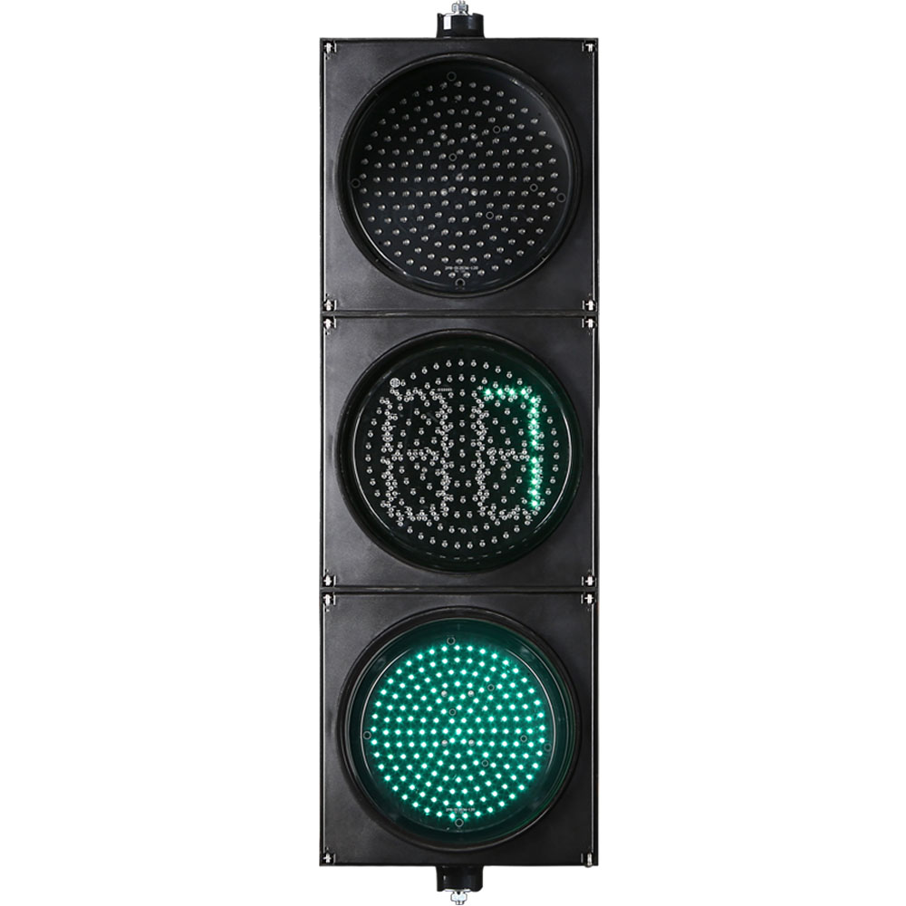 ไฟจราจรทรงกลมสีแดง/เหลือง/เขียว กำลังไฟต่ำ พร้อมตัวจับเวลาถอยหลัง