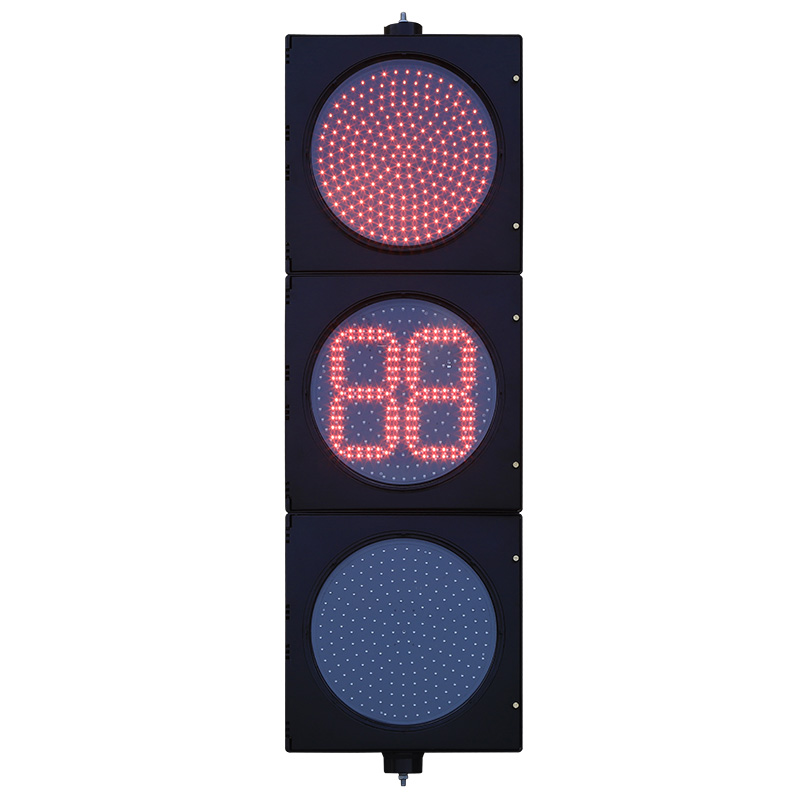 ไฟจราจรทรงกลมสีแดง/เหลือง/เขียว กำลังไฟต่ำ พร้อมตัวจับเวลาถอยหลัง