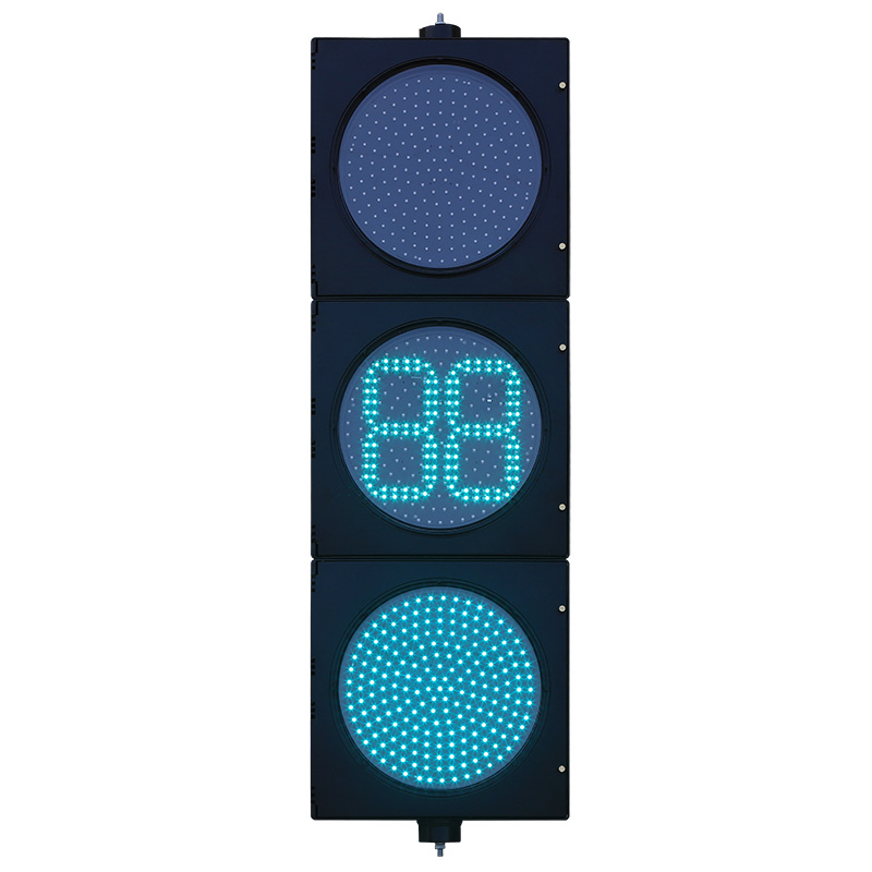 ไฟจราจรทรงกลมสีแดง/เหลือง/เขียว กำลังไฟต่ำ พร้อมตัวจับเวลาถอยหลัง