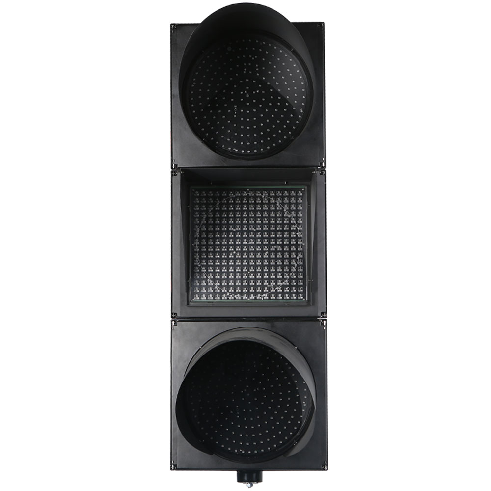 ไฟจราจรทรงกลมสีแดง/เหลือง/เขียวกำลังต่ำพร้อมระบบนับเวลาถอยหลังแบบดอทเมทริกซ์